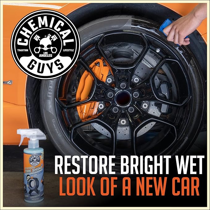 Chemical Guys Tire Kicker Sprayable Extra Glossy Tire Shine (Works on Rubber, Vinyl & Plastic), Great for Cars, Trucks, SUVs, Motorcycles, RVs & More, 16 oz (2 Pack)