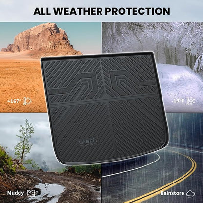 LASFIT Trunk Mat for Jeep Cherokee 2014-2023 All Weather TPE Custom Fit Cargo Mat Trunk Liner Cargo Liner, Black