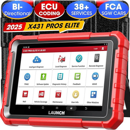 LAUNCH X431 PROS Elite 2025 New Bidirectional Scan Tool, 38+ Services, ECU Coding, All-in-One Full System Diagnostic Scanner, Support CANFD&DoIP, FCA AutoAuth, V.A.G Guided, 2 Years Free Update