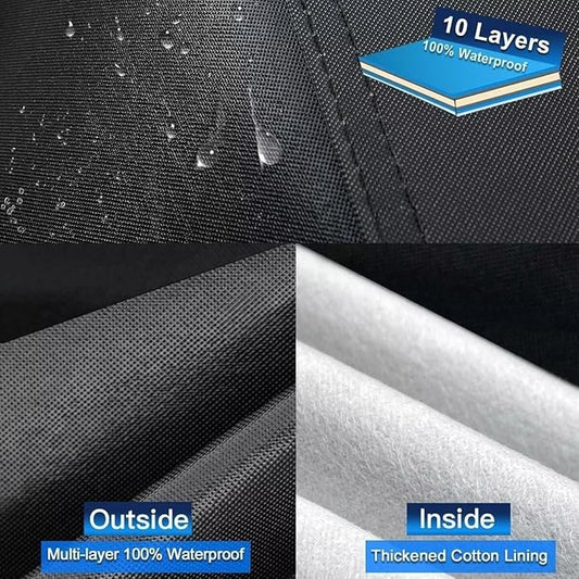 10 Layers Car Cover Custom Fit for Porsche 718, Boxster, Cayman(1996-2025), Waterproof All Weather for Automobiles, Outdoor Full Cover Sun Dust Rain Protection with Cotton. Black