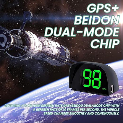 2 Pack GPS Digital Speedometer for Car MPH Golf Cart Universal HUD Speed Meter with LED Large Font Head Up Display Car Accessories with USB Cable Plug Play for Truck Motor SUV Golf Cart All Vehicles