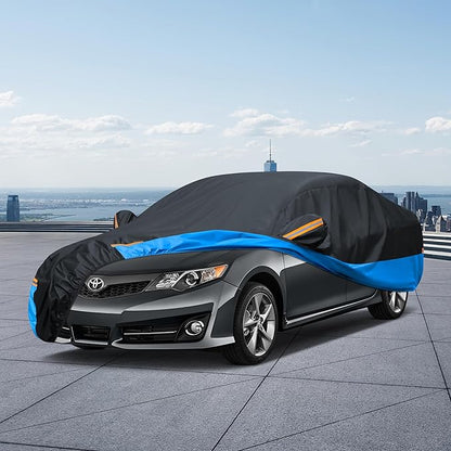 Car Cover Waterproof All Weather Outdoor Windproof Dustproof UV Protection Fit Sedan BMW 2 Series,Chevrolet Cobalt，Dodge Neon，KIA Sephia，Nissa Versa