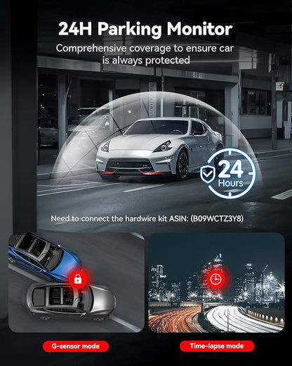 REDTIGER 4K Dash Cam Front and Rear, STARVIS 2 Sensor, Touch Screen 3.18", 128GB Card Included, Voice Control, 5.8GHz WiFi Car Dash Camera, GPS, Night Vision, Emergency Lock, Parking Mode (F7N Touch)