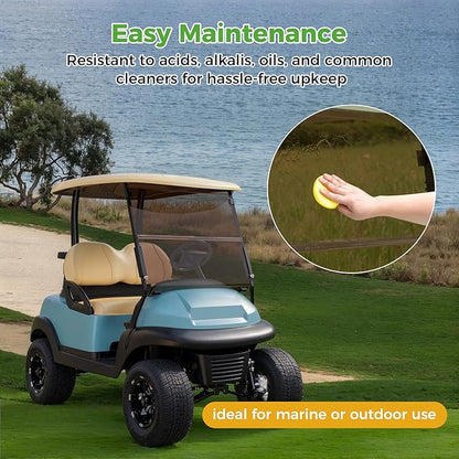 10L0L Golf Cart Windshield for Club Car Precedent 2004-Up, Tempo, 2017-Up Onward, Clear/Tinted Fold Down Club Car Windshield Anti-UV Impact Resistant - 37.5"W X 33.6"H