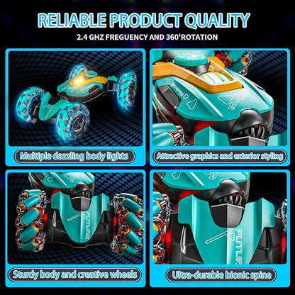 Gesture Sensing RC Stunt Car,Remote Control Car Toys for Ages 5-7-13,with Lights Music Spray,4WD 360° Spins All Terrains Kids Toys RC Cars,3-6 Year Old Boy Birthday Gift & 3-12 Best Gift for Kids