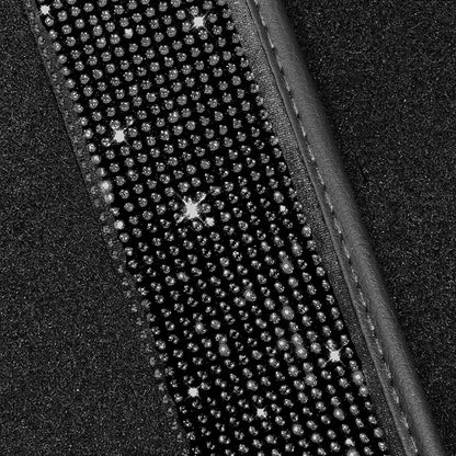NBTEPEM Black Bling Car Floor Mats Full Set, Universal Fit Most Cars,SUV, Trucks, 4 pcs Sparkle Glitter Diamond Carpet for Women Girls with Anti-Slip Pad (Black Diamond)