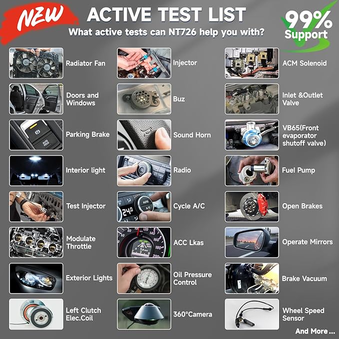 2025 FOXWELL NT726 Bidirectional Scan Tool, All System OBD2 Scanner Diagnostic Tool, Car Code Reader for All Models with 12 Resets, ABS Bleeding, Oil/EPB/SAS/D-PF/TPMS/Injector/Throttle, WI-FI Update