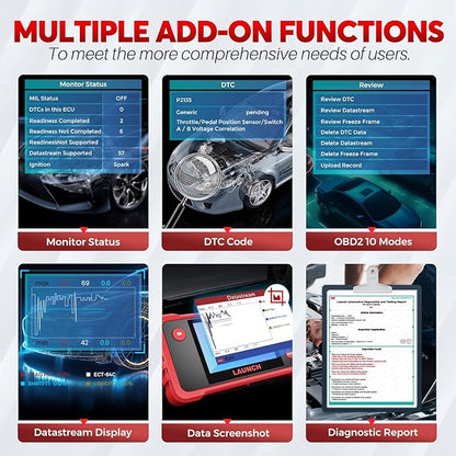 LAUNCH CRP123 V2.0 Plus Elite OBD2 Scanner, 2025 New Full System Lifetime Free Update Scan Tool with 3 Reset Oil Service, Throttle Adaption, SAS Relearn, Car Scanner for All Cars