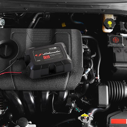 Schumacher Electric On-Board Battery Charger and Maintainer, 3-in-1, SC1587, 1.5 Amps, 6 Volt, 12 Volt, Fully Automatic, Mounts Under Hood, for Car, Truck, and Large Vehicle Batteries