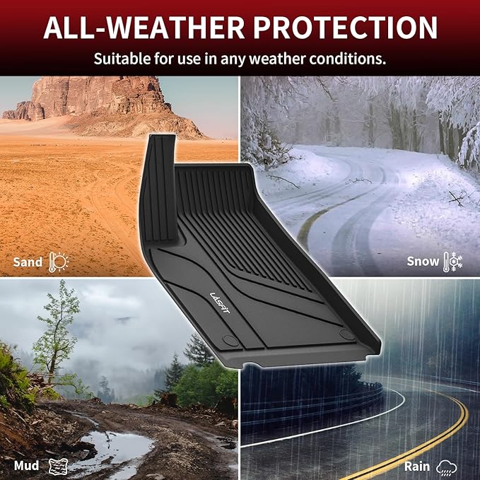 LASFIT Frunk Trunk Mats Fit for Tesla Model X & Model X Plaid 6 Seater / 7 Seater 2025 2024 2023 2022 2021, Custom Fit TPE All Weather Waterproof Cargo Liners, Black