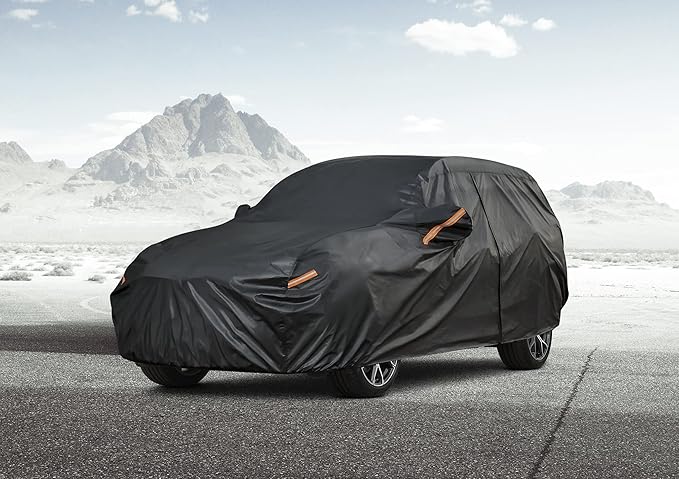 Kayme 7 Layers SUV Car Cover Custom Fit for Nissan Pathfinder (2005-2025) Waterproof All Weather for Automobiles, Outdoor Full Cover Rain Sun UV Protection.Black