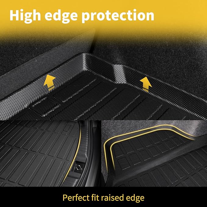GINOWY- Floor Mats & Cargo Liner Set for Kia Sportage 2023 2024 2025 TPE All Weather Sportage Car Mats Anti-Slip Trunk Mat Waterproof Sportage Floor Liners Accessories Black