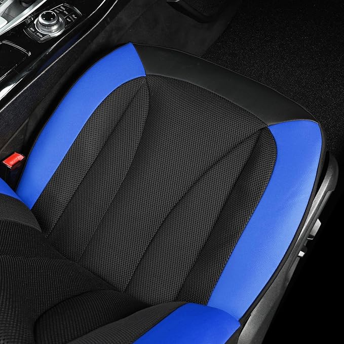 GIANT PANDA Front Car Seat Cover Custom Fit Toyota, 3D Air Mesh Car Seat Covers for Toyota Rav4 Camry Highlander Corolla Prius (Blue+Black) 2-Pack