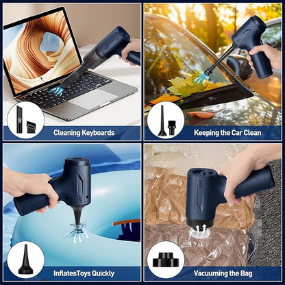 Handheld Car Vacuum Cleaner Cordless, High-Power Brushless 20000PA Mini Hand Held Vacuum Cleaner with 8 Multi-Functional Nozzle & 3 Replaceable Filters, Portable Car Vacuum for Office Pet Hair