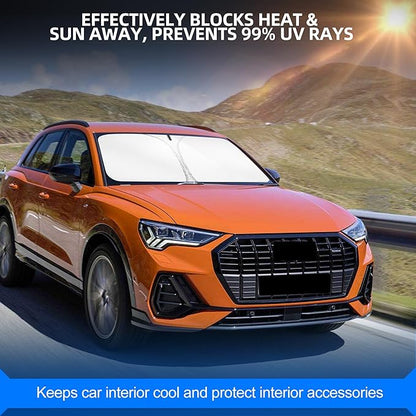 Windshield Sun Shade for Audi Q3 2019-2025 Foldable Sunshade Custom Fit Front Window Car Interior Accessories Protector Blocks UV Rays