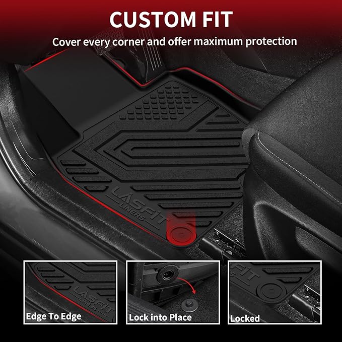 LASFIT Floor Mats & Cargo Mat Fit for Mazda CX5 2025-2017, Custom Fit TPE All Weather 2025 2024 2023 2022 2021 2020 2019 2018 2017 Floor Mats & Trunk Liner Full Set Car Mats for Mazda CX-5, Black