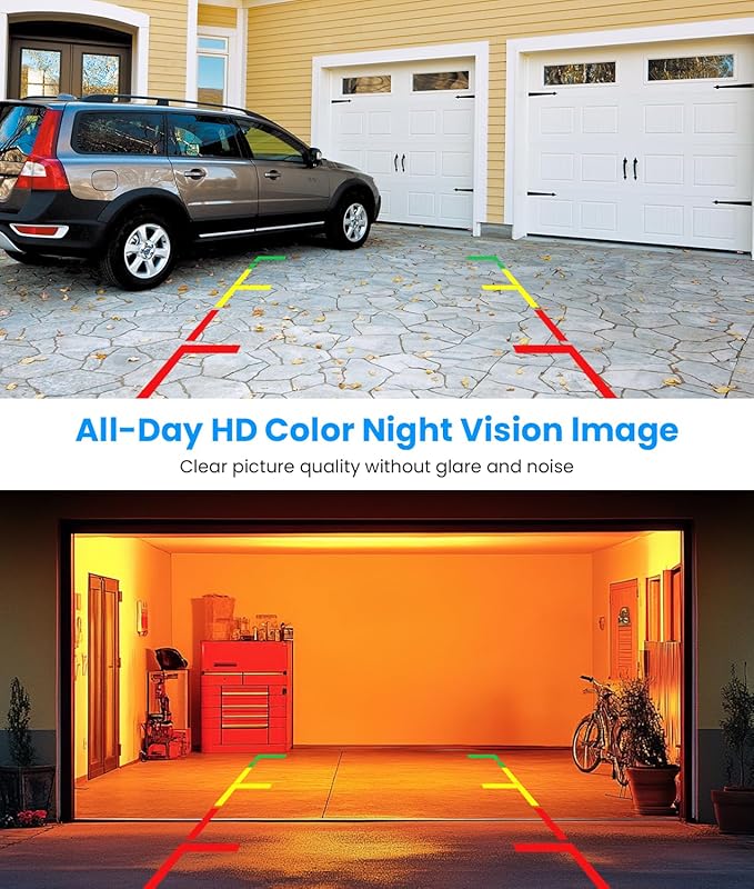 Wireless Backup Camera for Trucks: 5 Inch HD Monitor, Easy Install Stable Digital Signal Back Up Camera System, Dual Channel Color Night Vision Rear View Camera for Car Pickup SUV Van - AUTO-VOX W7Pro