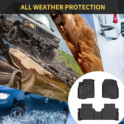 GINOWY-Floor Mats & Cargo Liner for Honda CRV 2017-2022 TPE All Weather CR-V Car Mats (Deck in Upper Position) Non-Slip Trunk Mat Floor Liners Waterproof Custom Fit Accessories Mats Black
