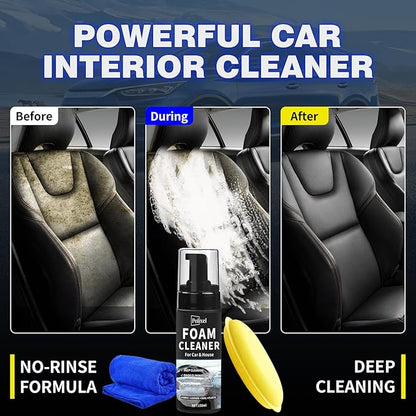 Multifunctional Foam Cleaner for Car - Car Interior Cleaner & Deep Stain Remover for Home, Powerful Foam Removes Dirt and Stains from Seat, Fabric and Carpets - 5oz / 150ml