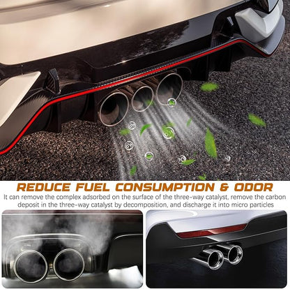 Catalytic Converter Cleaner, Exhaust System Carbon Removal Treatment, Fuel System Additive Oil for Gas & Diesel Car, Auto Engine Parts Cleaner (120ml, 3PCS)