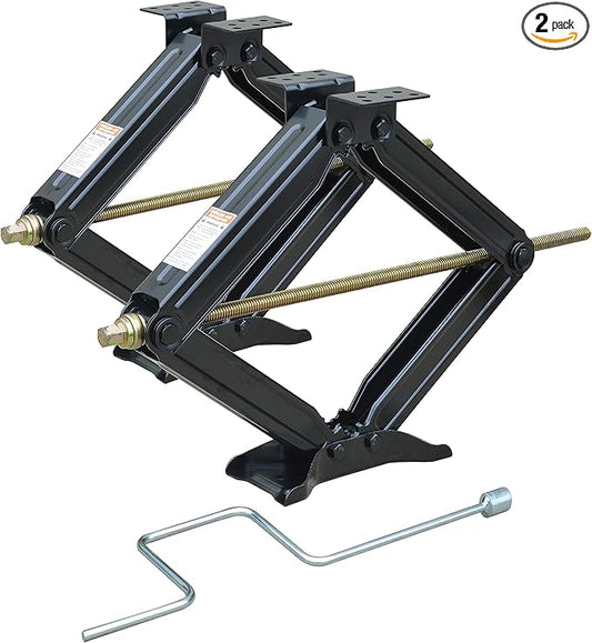 Bastion Distribution Two New 24" Scissor Jacks with Crank Handle | 5000 lbs Capacity | 4-24” Height | Spray-Tested Powder Coated | BJ-5000MSJ24