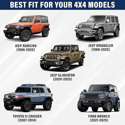 EcoNour Jeep Windshield Sunshade | Sun Visor for UV Rays & Heat Protection | Suitable for Wrangler, Gladiator | Jeep Accessories for Wrangler | X-Small - 60x21 Inches