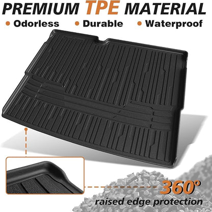 TripleAliners Trunk Mat All Weather Liners Compatible with 2025 Nissan Kicks Interior Accessories Custom Fit Anti-Slip TPE Full Coverage Protection Rear Trunk Floor Mat (SV SR Trim Level ONLY)