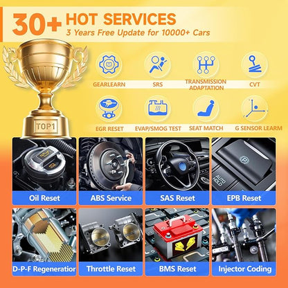 2025 FOXWELL Scanner NT809BT Bidirectional Scan Tool, All System OBD2 Scanner Diagnostic Tool, Car Code Reader with 30 Resets, Car Diagnostic Scanner for All cars, Wireless Automotive Diagnostic Tools