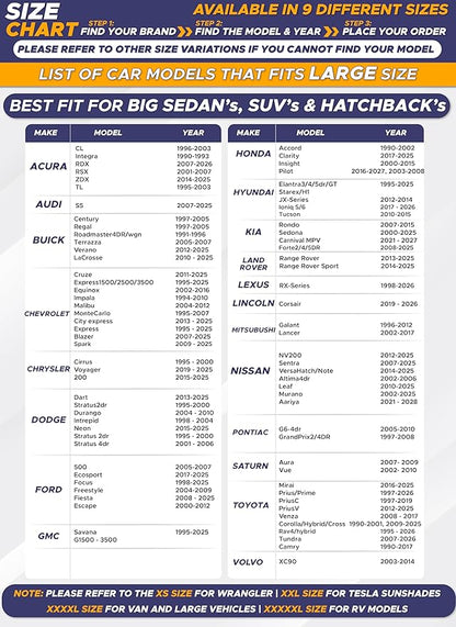 EcoNour Car Front Windshield Sun Shade for Car | SUV Accessories for Maximum Sun and Heat Protection | UV-Blocking Windshield Dash Cover & Sun Visor for Cooler Interior | Large (64 x 34 Inches)