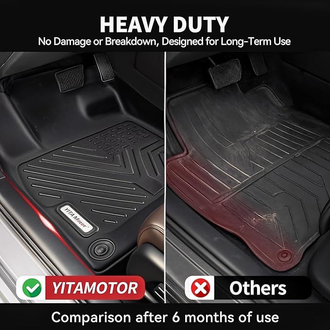 YITAMOTOR Floor Mats & Cargo Liner Fit for Jeep Grand Cherokee L 2021-2025 6 Seat, TPE All Weather Custom Fit Floor Liner for 1-3 Rows and Trunk Full Set Mats Automotive, Black(Without Center Console)