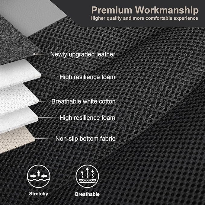 GIANT PANDA Front Car Seat Cover Custom Fit Toyota, 3D Air Mesh Car Seat Covers for Toyota Rav4 Camry Highlander Corolla Prius (Grey+Black) 2-Pack