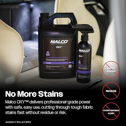 Malco OXY Carpet & Upholstery Cleaner - Stain Remover Spray for Car Interior Fabric/Cleans the Toughest Vehicle Stains/Deep Cleaning Liquid Formula / 1 Gallon (127801)