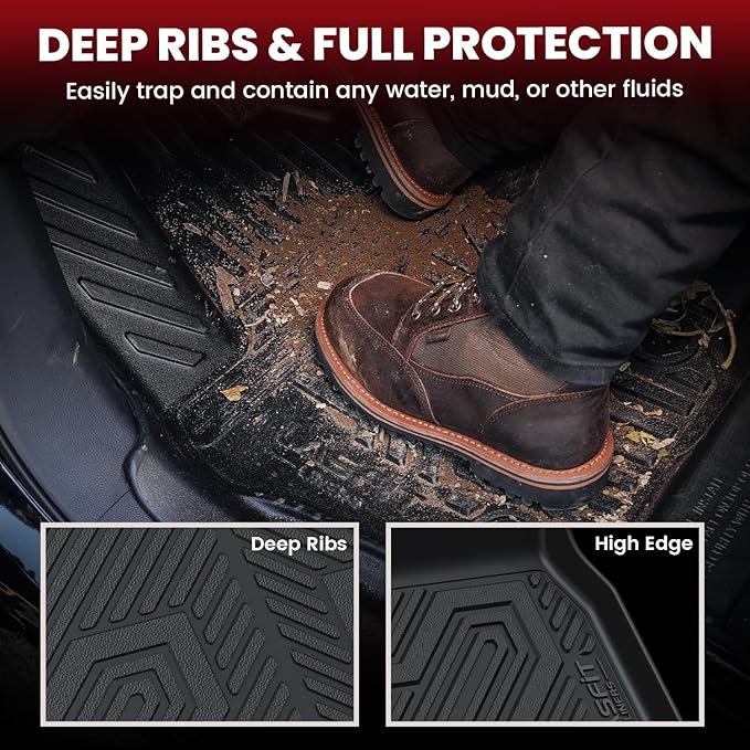 LASFIT Floor Mats & Trunk Mat Fit for Mazda CX50 2025 2024 2023 (Not for Hybrid) Custom Fit CX 50 Floor Liners TPE All Weather Car Mats Accessories, 1st & 2nd Row & Cargo Mat for CX-50-Black