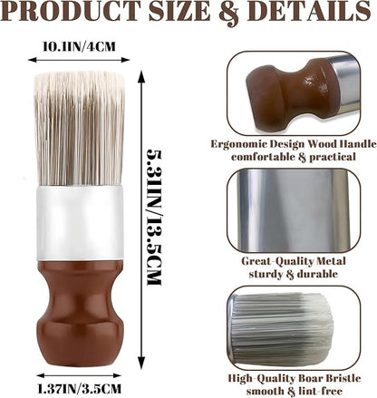 Salve Brush for Furniture,Leather&Wood Care Cleaning Brush,Furniture Brush with Comfortable Short Handle&Soft Bristles,Durable Salve Wax Brushing Tool for Home Office Sofas Car Interiors,Bags,Shoes