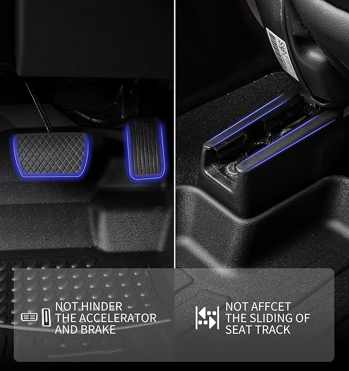 KELCSEECS Floor Mats Fits for 2026 2025 2024 2023 2022 Honda Civic Sedan Hatchback Si Sedan (Include 2nd Row with USB Port) All Weather Car Mats Honda Civic Floor Mats Accessories Black