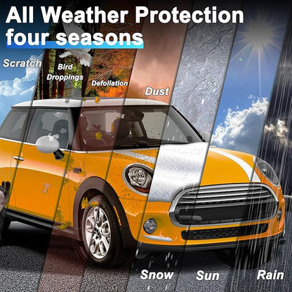 Car Cover for 2002-2025 Mini Cooper/Cooper S/Hardtop/Convertible 2-Door,Full Exterior Car Covers for Automobiles All Weather Waterproof Heavy Duty,Zipper/Cotton Rain UV Proof Custom fit【210T Taffeta】