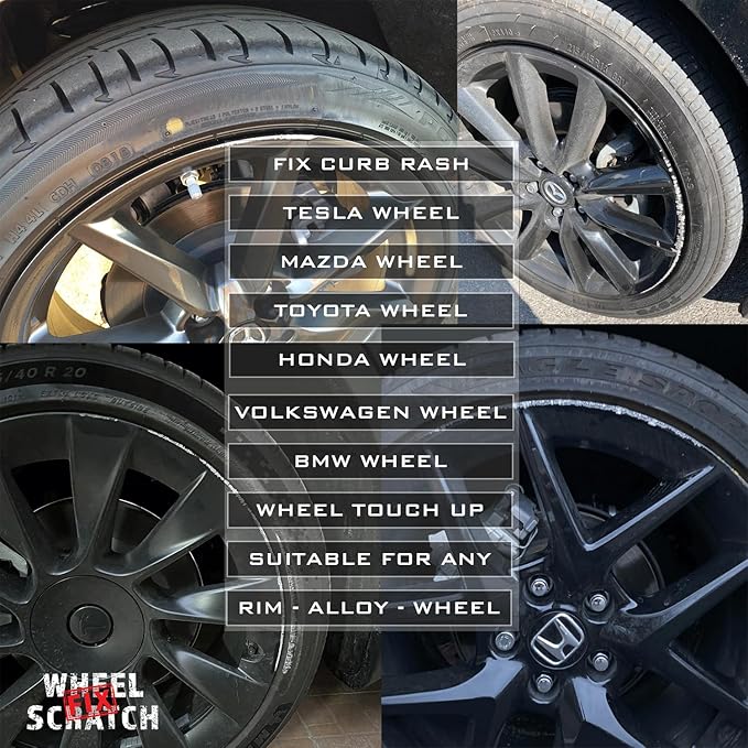 Anthracite Gray Rim Touch Up Paint Kit, Car Wheel Scratch Repair Kit, Wheel Touch Up Paint Pen, curb rim repair kit, curb rash repair Kit, Universal Rim Alloy Wheel Paint Grey Anthracite (Anthracite Gray)