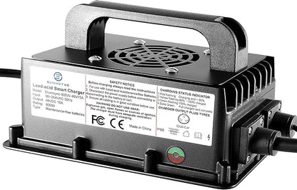800W Lead Acid Battery Charger 48 Volt 15 AMP 3-Pin Round Plug Club Car Golf Carts
