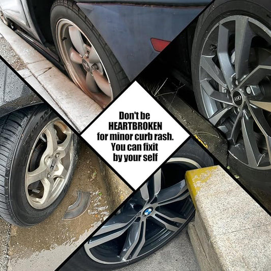 Silver Rim Touch Up Paint - Car Wheel Repair Kit Curb Rash, Gloss or Matte Black Rim Touch Up Paint, Quick And Easy Wheel Scratch Repair Kit, Wheel Repair Kit Curb Rash (Silver)