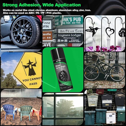 NADAMOO Aluminum Wheel Spray Paint, Car Rim Aerosol Paint for Recolor and Protection of Metal Surface, Semi-gloss Black, 1 Can, 13 Oz