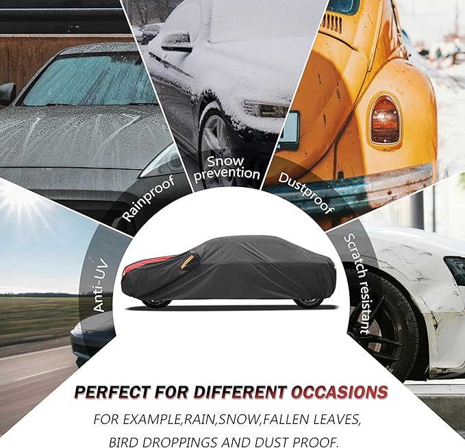 Car Cover Outdoor Automobiles Waterproof All Weater Truck Cover for Nissan Frontier, Ford F100 Ranger, Chevy C10 S10 etc, Regular Cab Short Box. Length: Up to 210 inches.