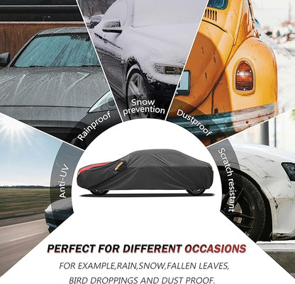 Car Cover Automobiles Waterproof All Weather for for Sports Coupe Fit Coupe Audi e-tron GT,Chvrolet Camaro/Monte Carlo,Dodge Challenger/Charger,Honda Clarity etc.(See Size Chart)