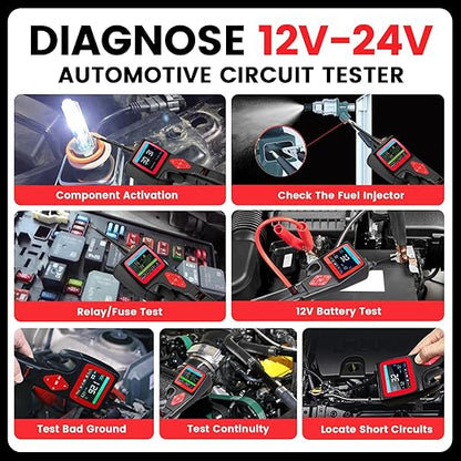 P200 Power Circuit Probe Kit - Automotive Circuit Tester with 2024 Online Update, 9~30V Voltage Range, Multimeter, Relay Test, Fuel Injector Tester, Activating Component, Oscilloscope Mode