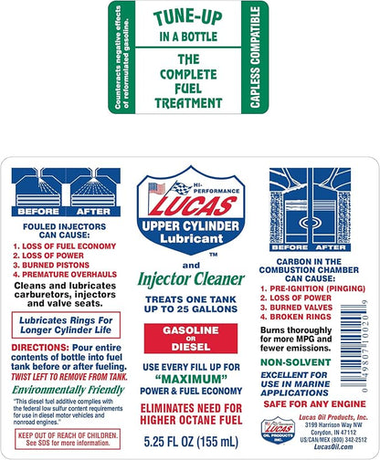 Lucas Oil 10020 Fuel Treatment - 5.25 Ounce (Pack of 6)