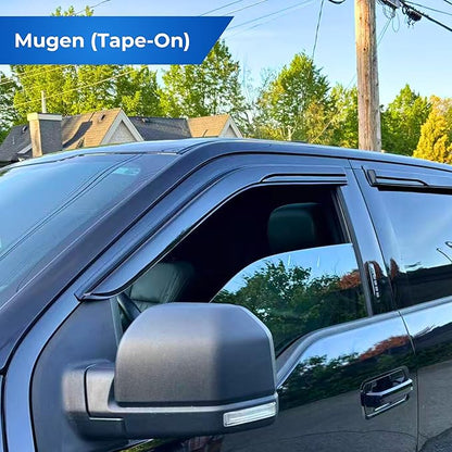 KPY Window Visor Compatible with Nissan Murano 2009-2014, 4PC Rain Guard Side Window Vent Deflectors Tape-On Mugen Style, 2009 2010 2011 2012 2013 2014