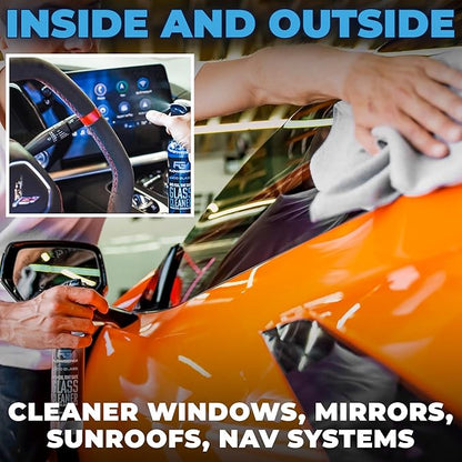 Window and Glass Cleaner Streak Free for Cars - Ammonia Free, Tinted Window Safe, Auto Glass Cleaner for Windows, Mirrors, Navigation Screens; Car, Truck, SUV and Home Use