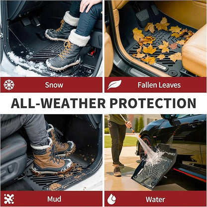 YITAMOTOR Floor Mats Compatible with 2015-2023 Jeep Cherokee (Not for Grand Cherokee), Custom Fit Floor Liners, 1st & 2nd Row All-Weather Protection, Black