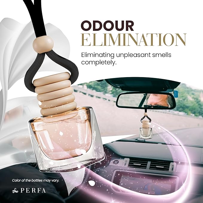 Car Air Fresheners - Linen Comfort Car Air Freshener for Men and Women | Pack of 2 Long Lasting Automotive Air Freshener | Odor Eliminator Car Perfume | Car Air Freshener Vent Clip by Perfa