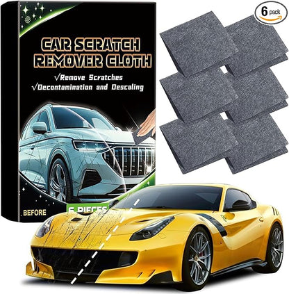 Car Scratches Remover,6 Pack 2025 Nano Sparkle Cloth for Car Scratches Multi-Purpose Nano Magic Cloth Easy to Repair Paint Scratches,Water Spots Surface Polishing