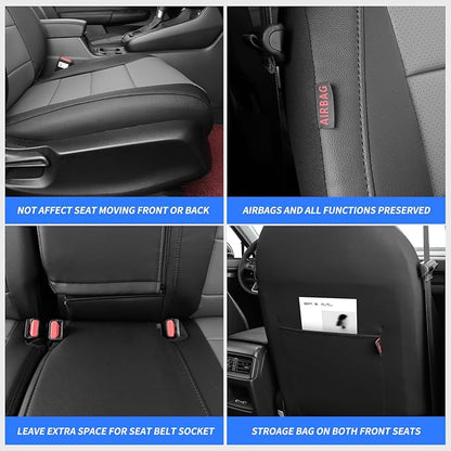 coverdream CRV Waterproof Leather Seat Covers Custom Fit for 2015 2016 Honda CRV LX,EX,SE,EX-LTouring,Full Coverage,Airbag Compatible,Seat Protector(Full Set,Black&Brown)